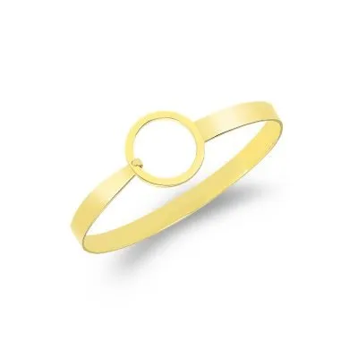 18K gold round circle bangle