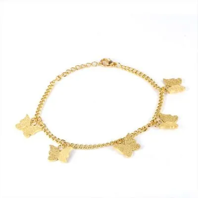 18k gold butterfly anklet