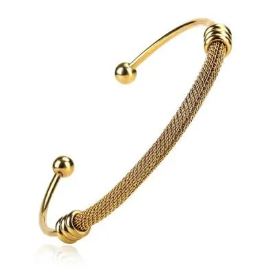 18k gold cable wire twisted bangle