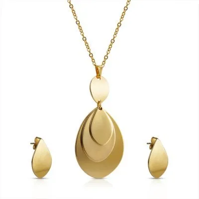 Simplicity gold waterdrop shaped jewels set