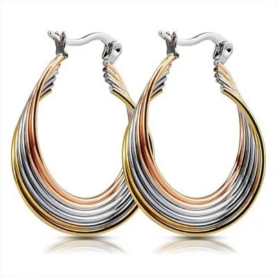 Colored 316 stainless steel hoop earrings