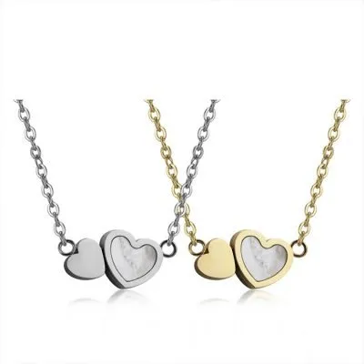 Double heart necklaces for couples