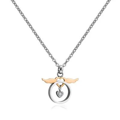Wing heart stainless pendant for her