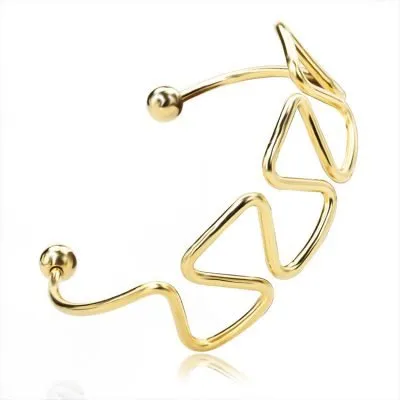 Geometric open bangle gold for women