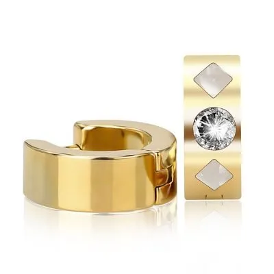 Geometric stainless steel small hoop earrings
