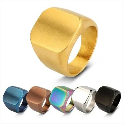 Classic Simple Plain Signet Ring