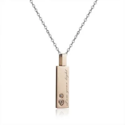 Inspirational stainless steel bar pendant