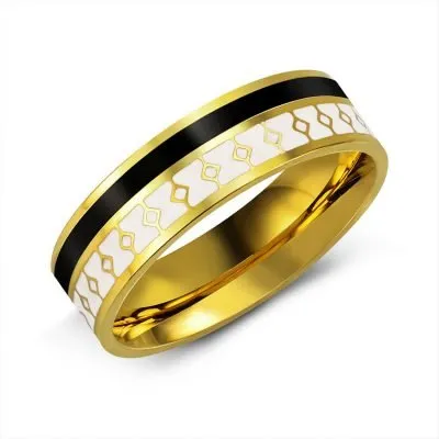 Men's Luxury 18k Epoxy Steel Ring