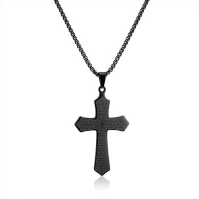 Men's black lection cross pendant