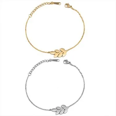Thin chain Leaf bracelet for friendship