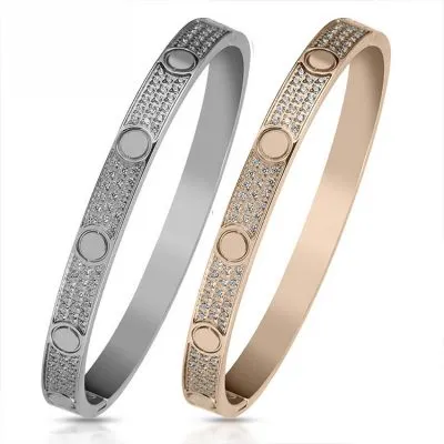 Vintage two color zirconia bangle