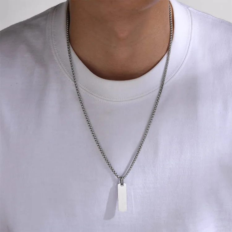Black Vertical Cuboid Stick Pendant