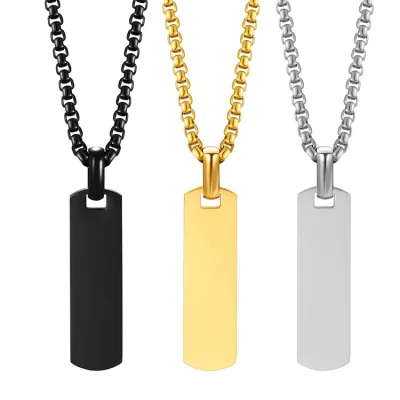 Black Vertical Cuboid Stick Pendant