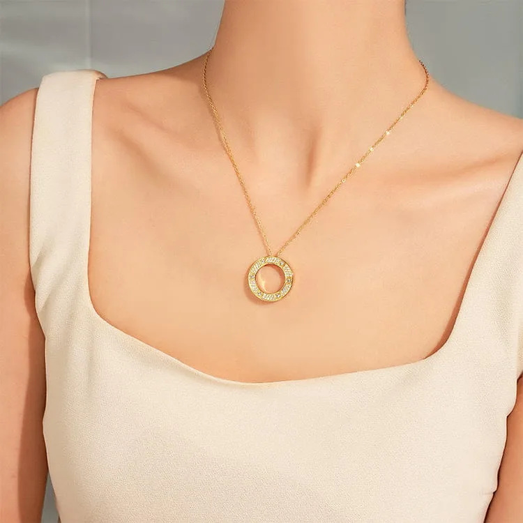 Diamond Circle Stainless Steel Pendants 