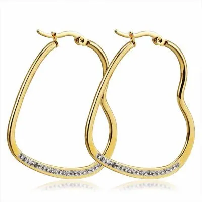 gold plated surgical steel heart earrings