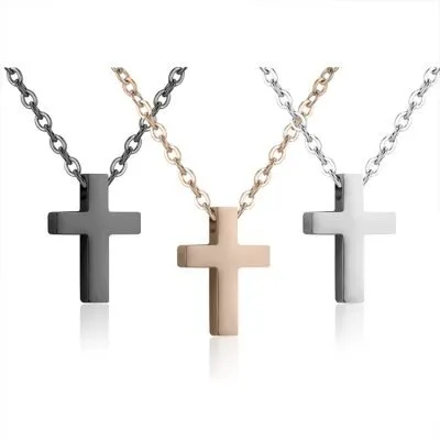 minimalism stainless steel cross pendant