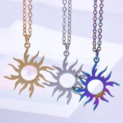Mix Color Stainless Steel Flower Pendant