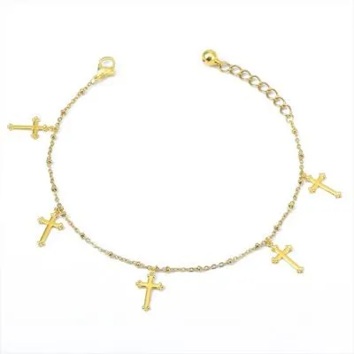 stainless steel anklet gold