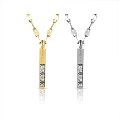 stainless steel engravable charms bar pendant