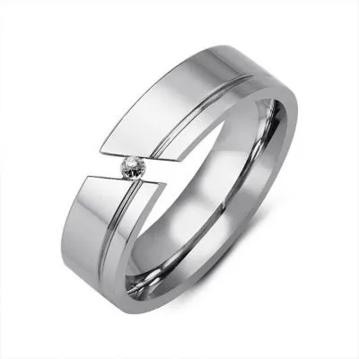 Stainless steel zirconia engagement rings