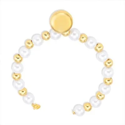 stainless steel pearl bead bracelet