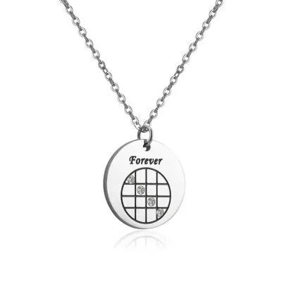 Stainless steel silver plated crystal necklace