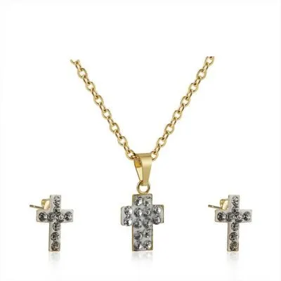 mother and daughter cross jewelry set