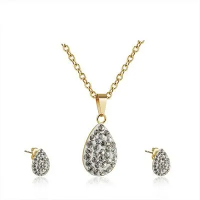 stainless steel diamond waterdrop jewels