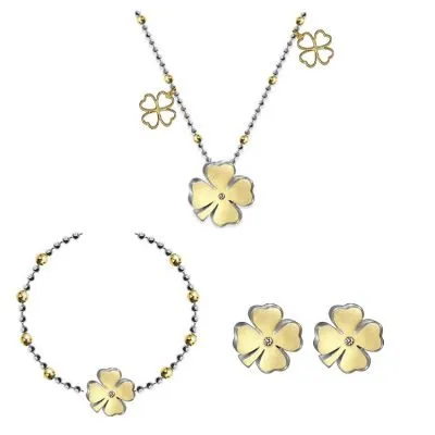18k gold clover mother set for jewelry