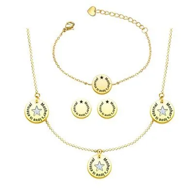 Simple gold dot star jewelry set