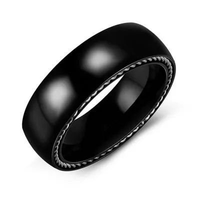 Chunky Black Stainless Steel Ring