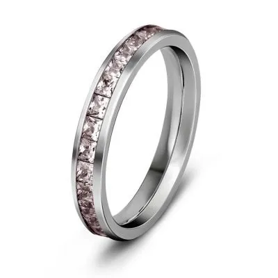 Pink Diamond 316 Stainless Steel Ring