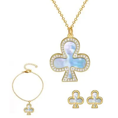 Blue shell four leaf clover jewelry