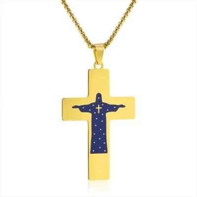 boys stainless steel cross necklace