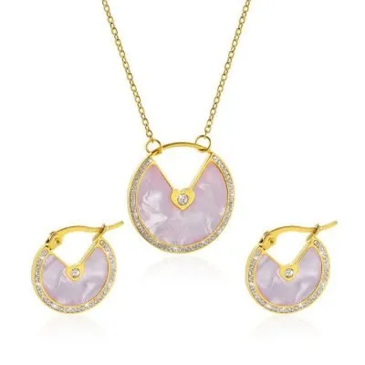 cute circle mon and baby jewelry set