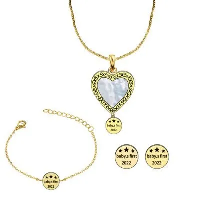 Dainty moon heart star jewelry set for mother