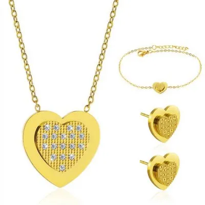 double heart jewelry set