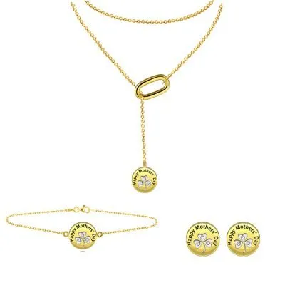 Gold stackable adjustable disc jewelry set
