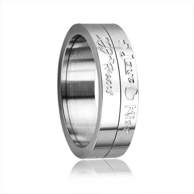 Silver Stainless Steel Heart Ring