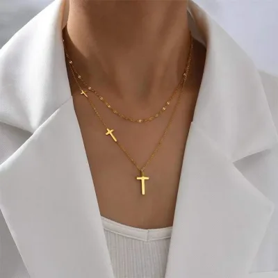 Stainless Steel Cross Necklace Mens