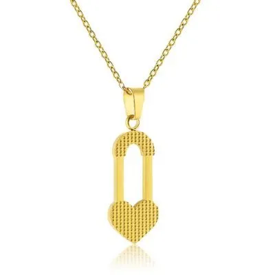 stainless steel paperclip heart necklace