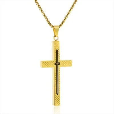 thin stainless steel cross necklace
