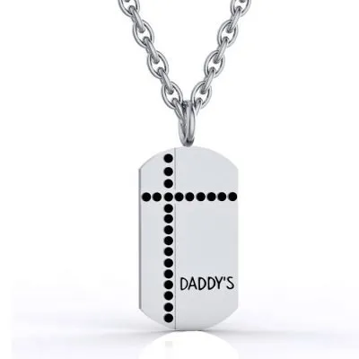 Cross daddy's military pendant