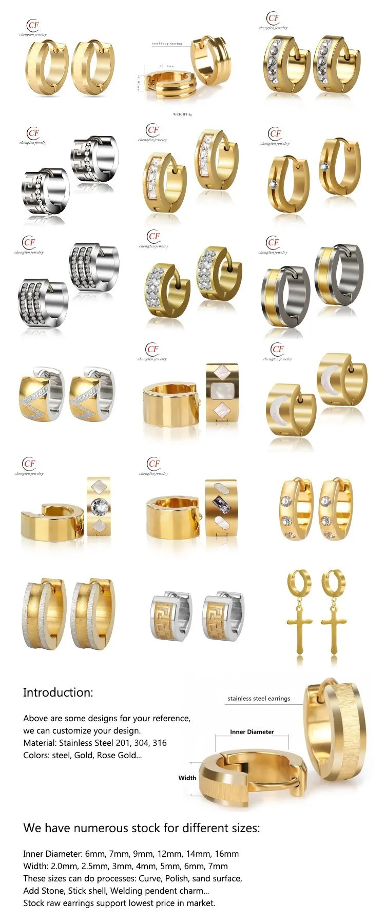 Custom stainless steel earrings reference picture (2)