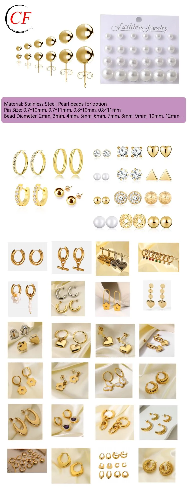 Custom stainless steel earrings reference picture (5)