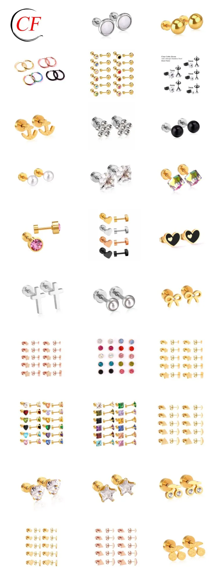 Custom stainless steel earrings reference picture (6)