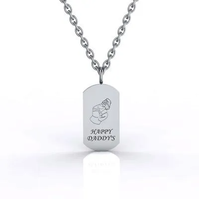 Daddy's fist dog tag pendant
