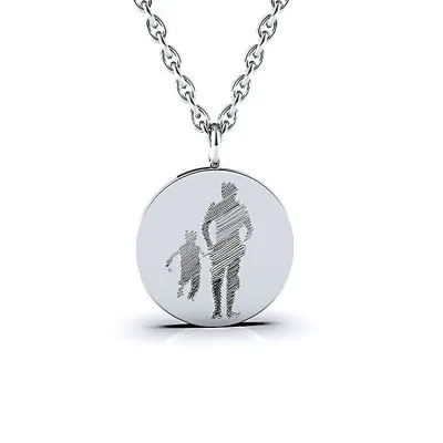 Steel dad and son pendant