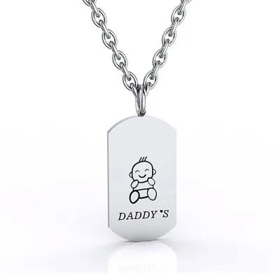 steel customizable baby dog tag pendant