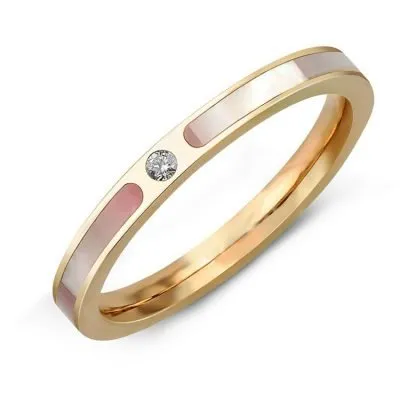 18k gold dreamy shell crystal womens ring